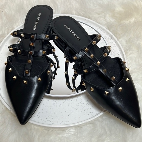 Marc Fisher Studs- Pointed-toe Sandals. - Picture 3 of 4